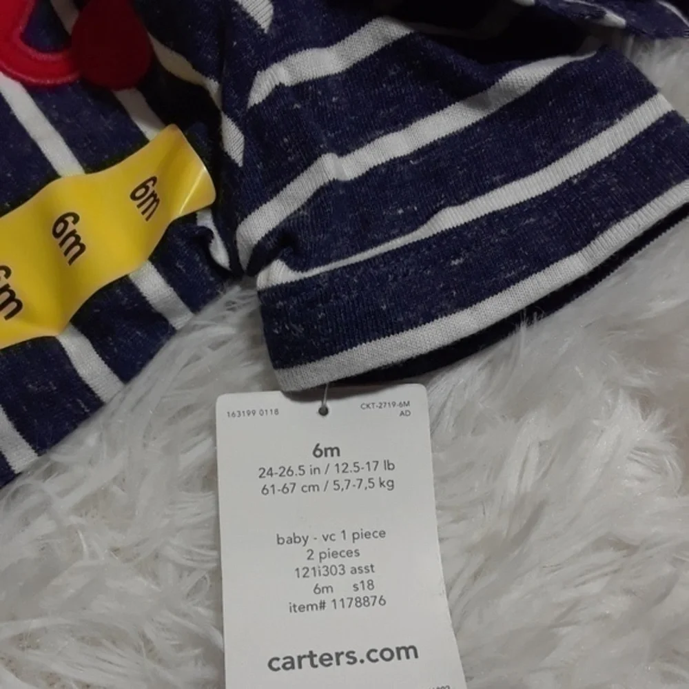 ☄Carter's Pirate Crab Baby One-Piece-Size 6 Mos